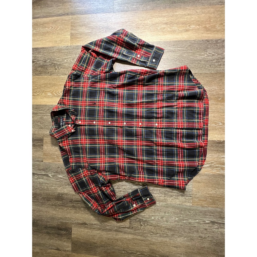 Polo Ralph Lauren Button Down Mens XL Red Plaid‎ Excellent Blake Cotton Tartan